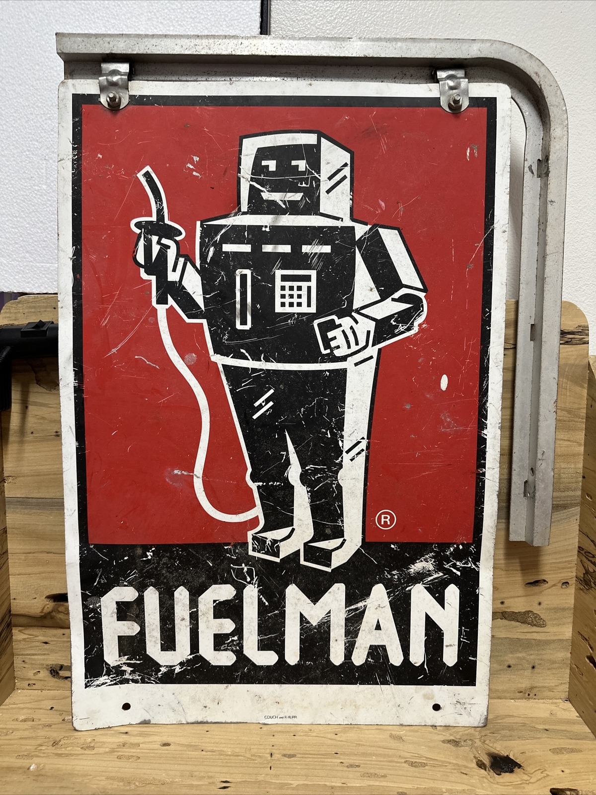Fuelman Gas Station Sign 2-Sided Tin Material D488