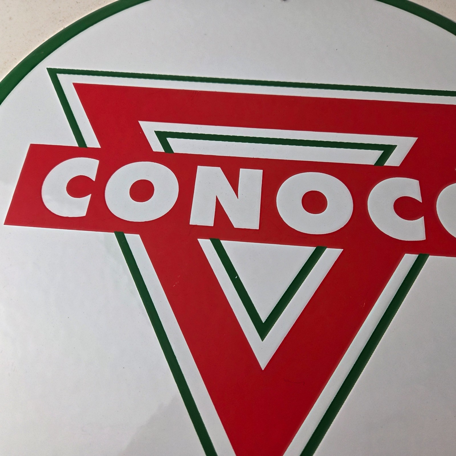 Vintage Conoco Gasoline Sign – Porcelain Gas Pump Oil Drum Sign