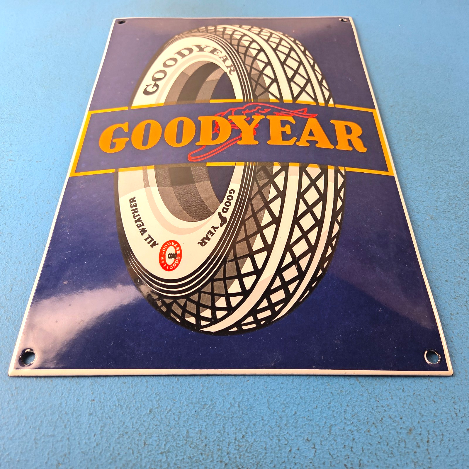 Vintage Tires Porcelain Sign – Gas Pump Service Tires Advertising Sign