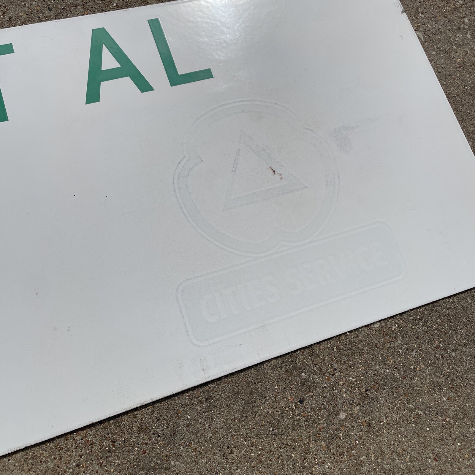 Cities Services 93” Porcelain Lease Sign Merchant Unit Gas & Oil