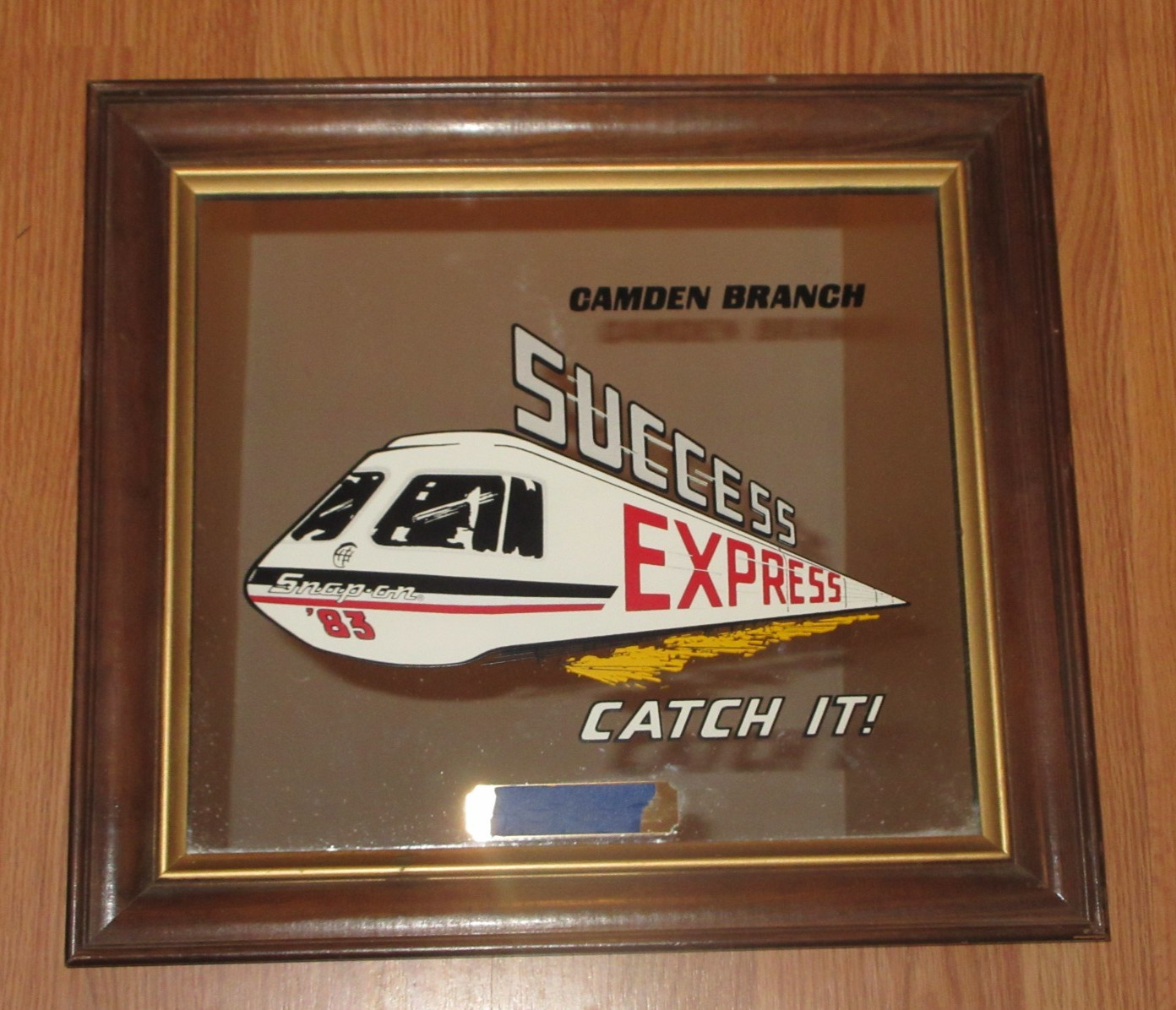 1983 Snap On Tools Framed Mirror Sign Wall Plaque Success Express Dealer Gift