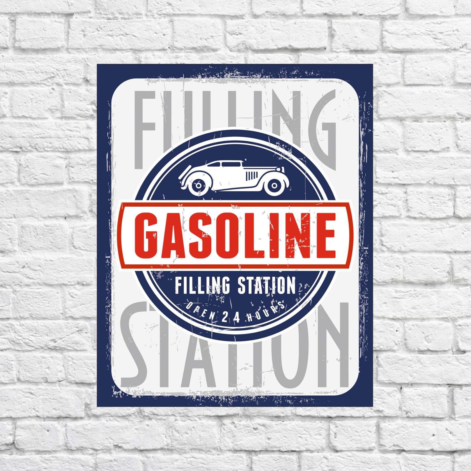 Garage tin sign Full service garage parts & service gasoline vintage