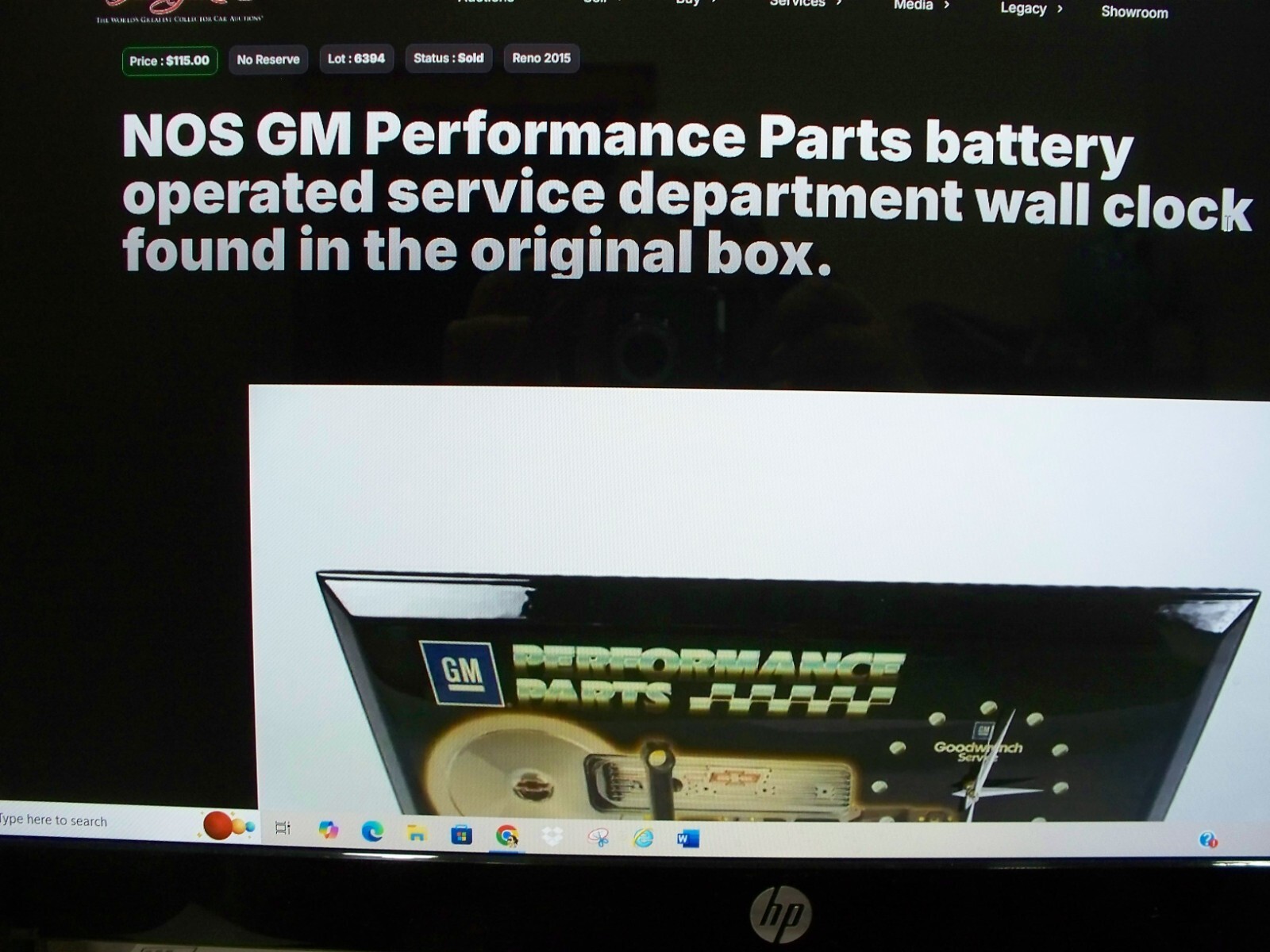 NOS Chevrolet VINTAGE GM PERFORMANCE PARTS SERVICE Dealer CLOCK SIGN Brand New