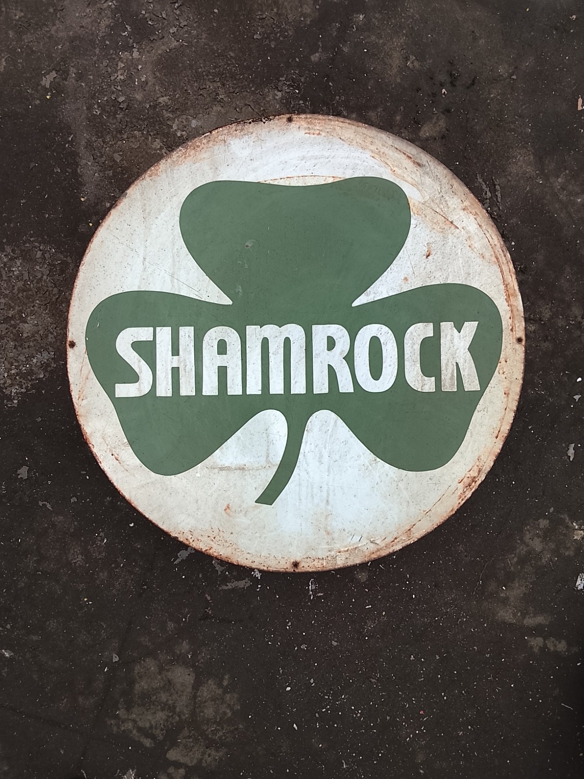 PORCELAIN SHAMROCK ENAMEL SIGN 30X30 INCHES