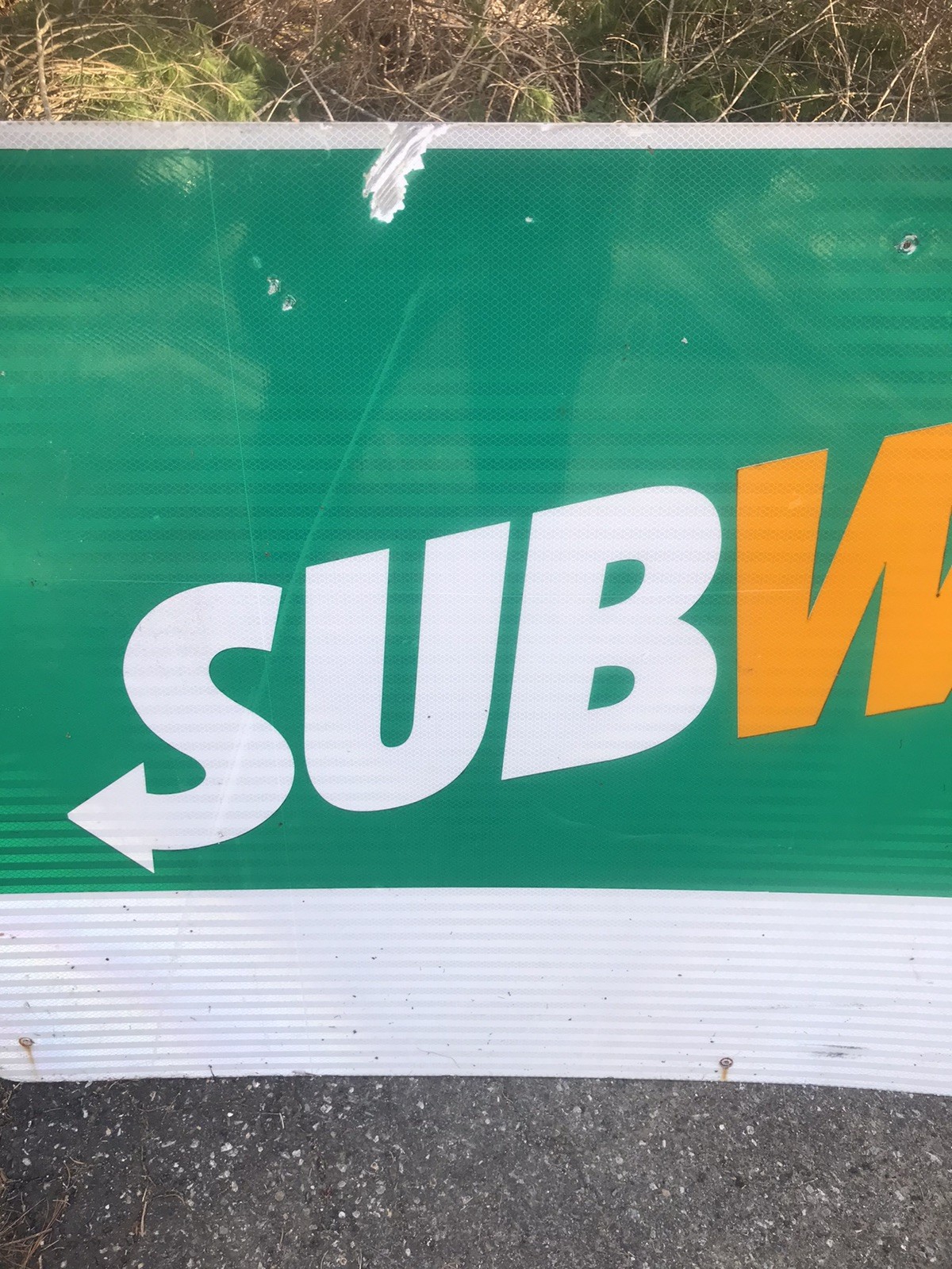 5’ Metal Vintage Subway Street Road Interstate Exit Food Sign Decor Art Gas Oil