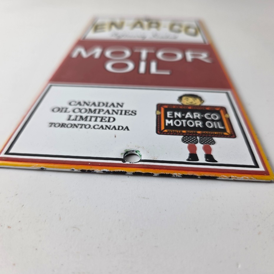 Vintage White Rose Gasoline Sign – ENARCO Canada Service Station Gas Pump Sign