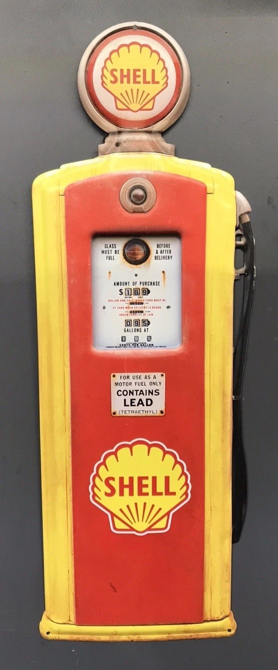 Shell Gas Pump Metal Gas And Oil Garage Shop, Repo Wall Decor