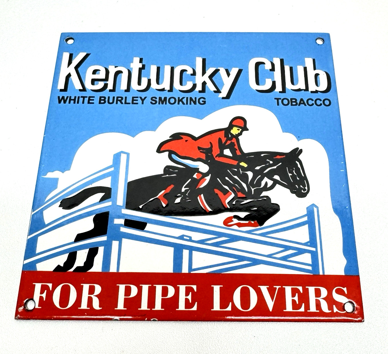 Kentucky Club “For Pipe Lovers” – Vintage Porcelain Sign – Tobacciana
