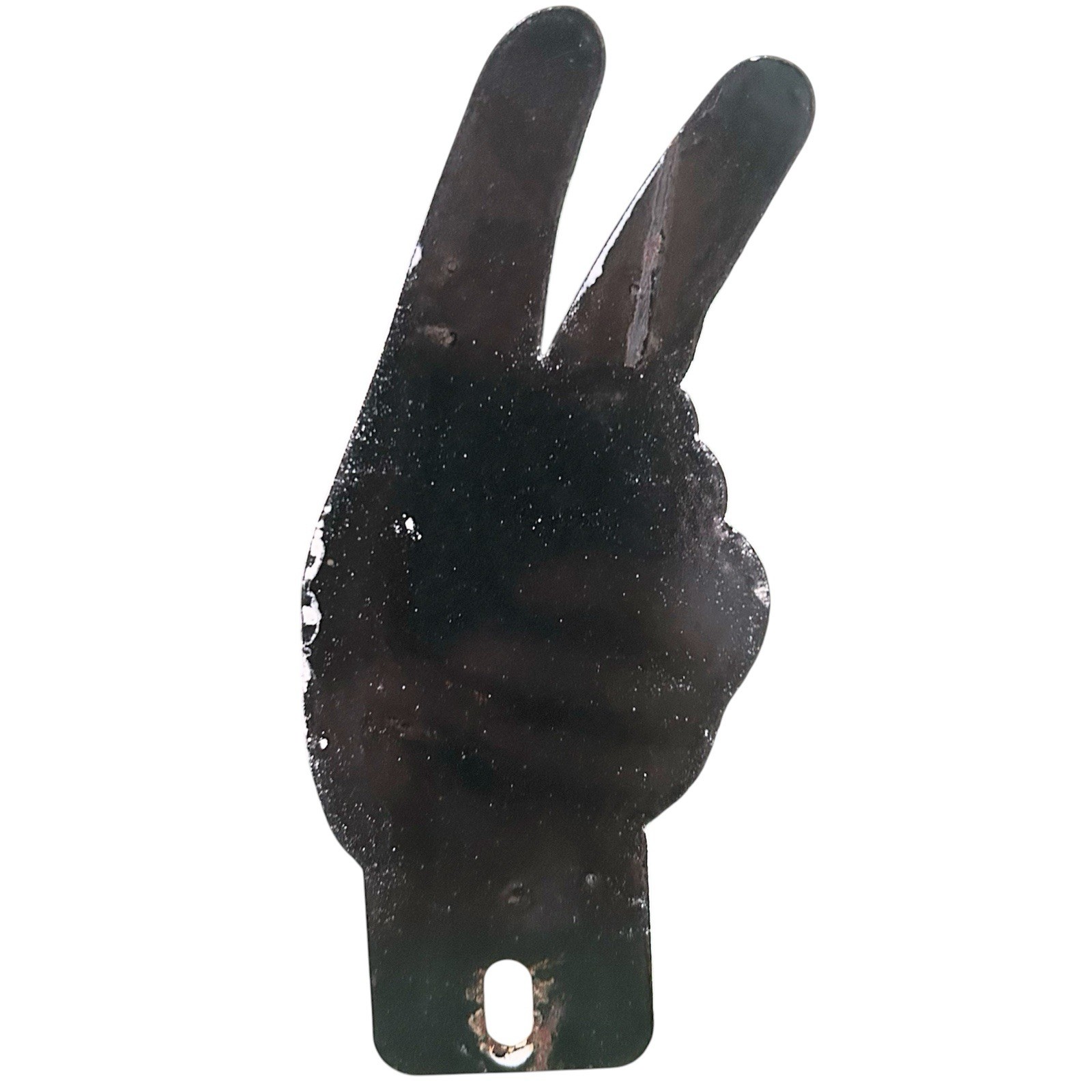 Vintage Kendall Oil Corp Victory Peace Sign Porcelain License Plate Topper