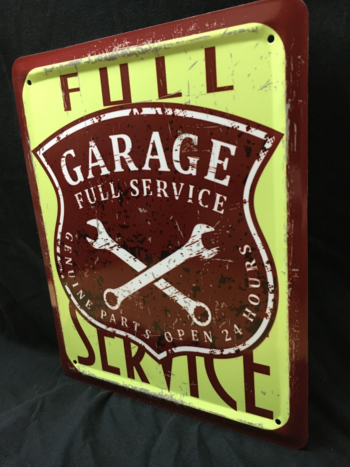 Garage tin sign Full service garage parts & service vintage interior girl auto