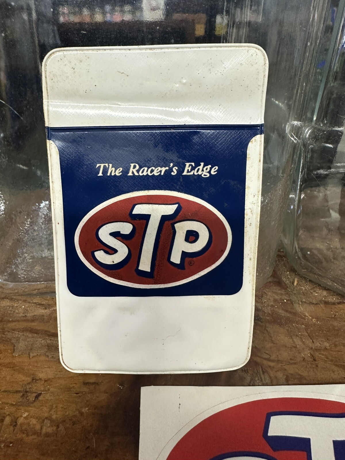 LOT OF VINTAGE STP STICKERS & POCKET PROTECTOR DECALS SIGN CAN RACERS EDGE RPM
