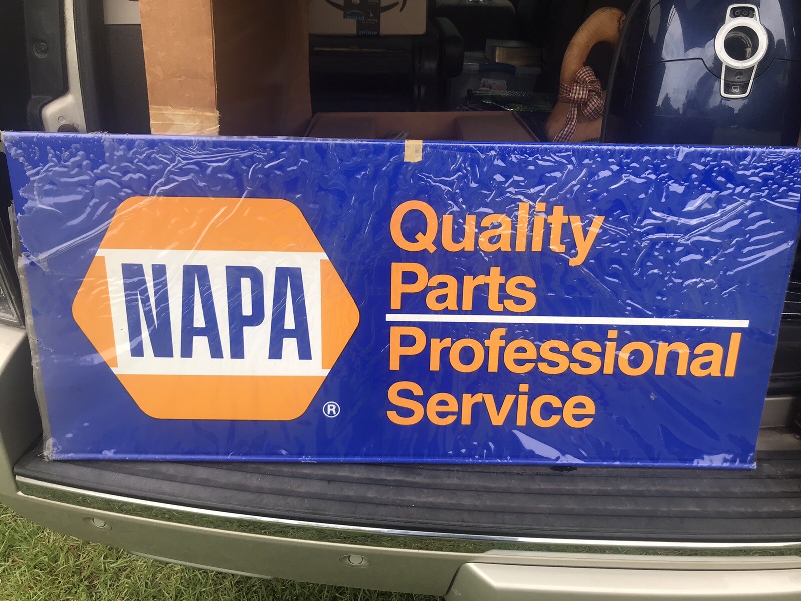 Vtg Metal Napa Auto Care Center NOS Sidewalk Sign 36” X 16” Car Decor Garage