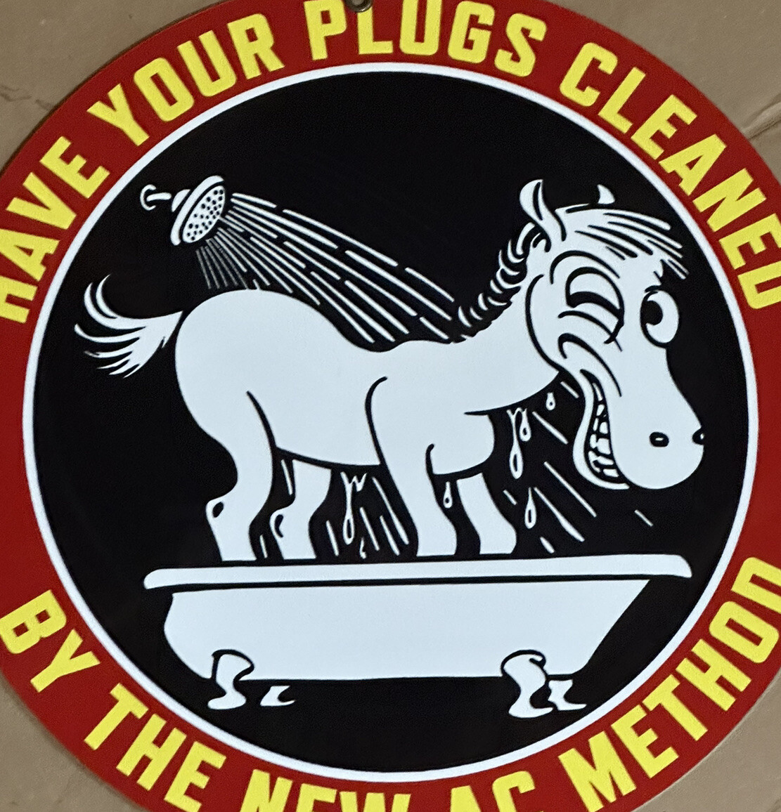 Vintage Style AC Spark Plugs Heavy Steel Metal Quality Sign