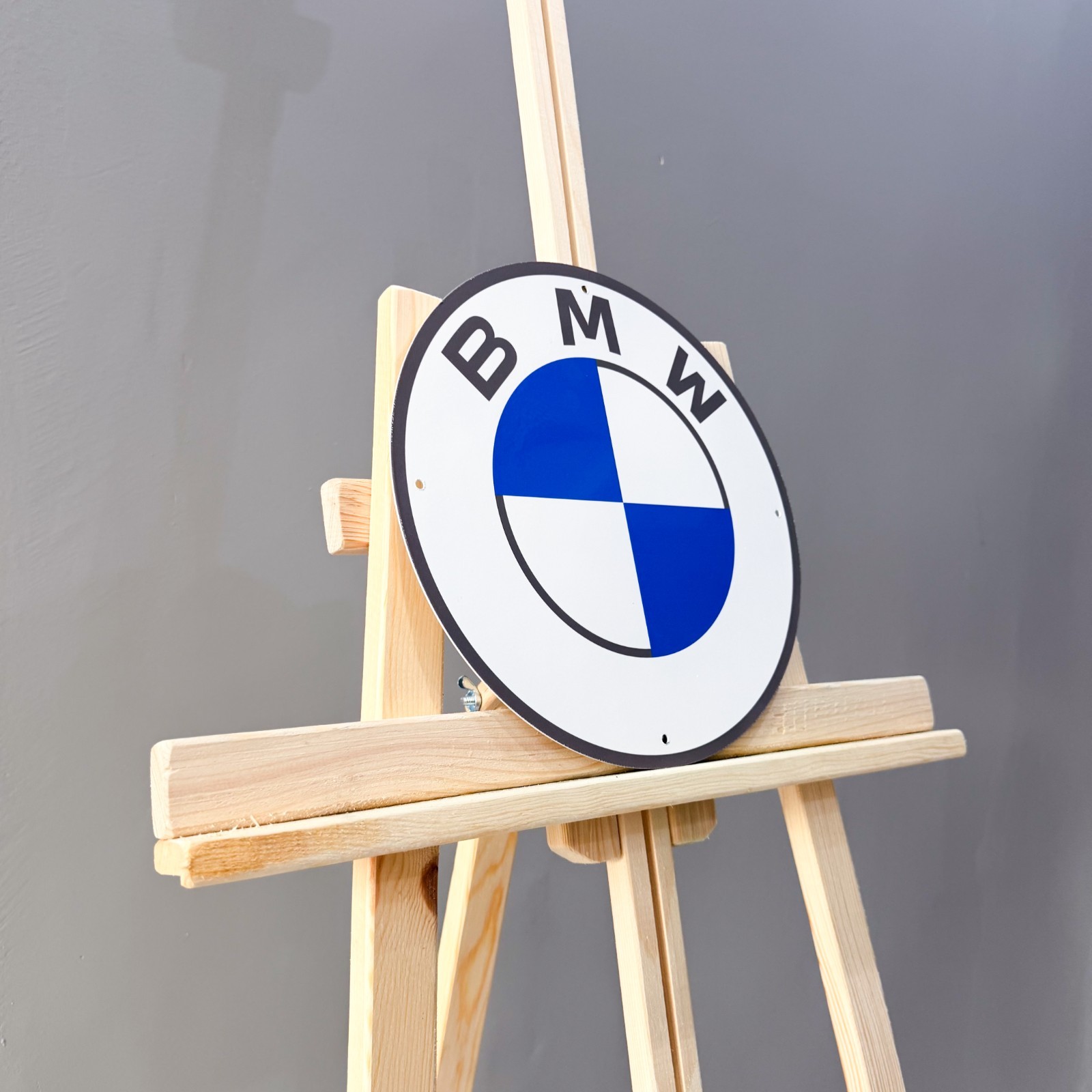 BMW White Round Logo Heavy Metal Sign 30 cm (11.8”) Clean Garage Wall Decor
