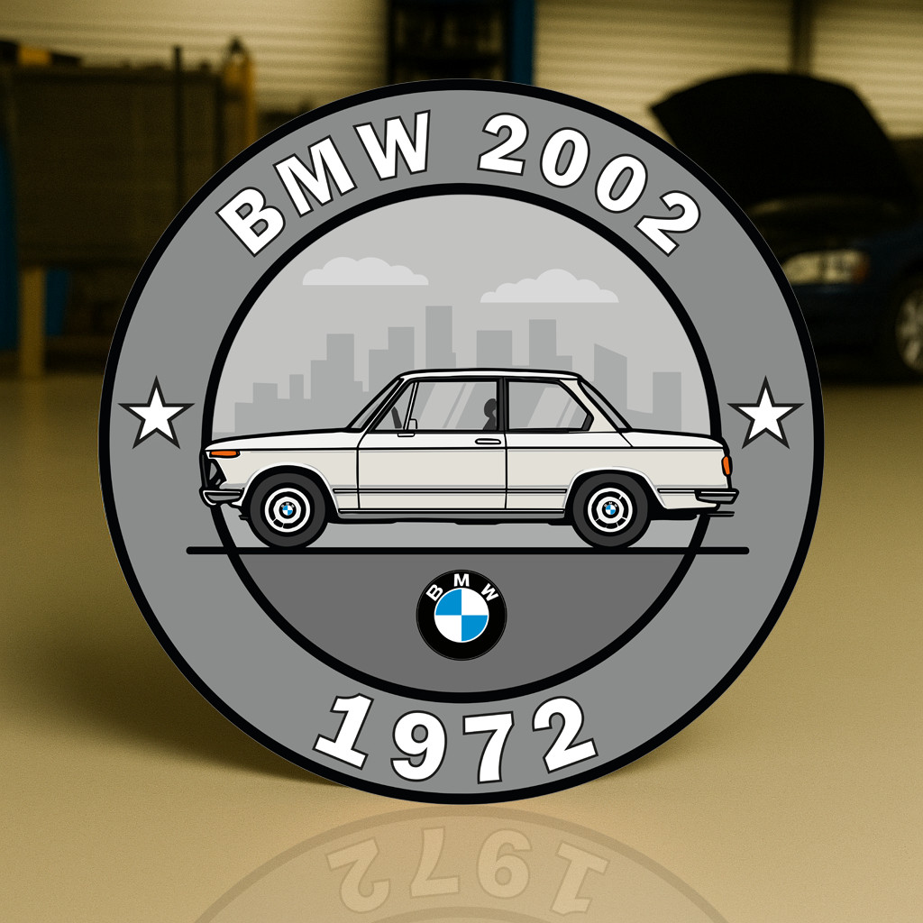 1972 BMW 2002 The Birth of the Ultimate Driving Machine Metal Sign 19.7″ (50cm)