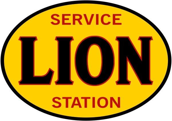 LION Gasoline Service Station NEW Sign 28″ Wide Diecut USA STEEL XL