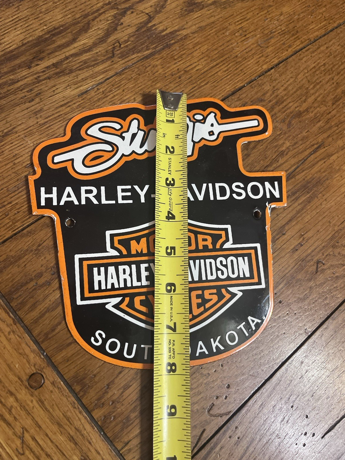 NICE HARLEY DAVIDSON MOTORCYCLES STURGIS SOUTH DAKOTA PORCELAIN SIGN