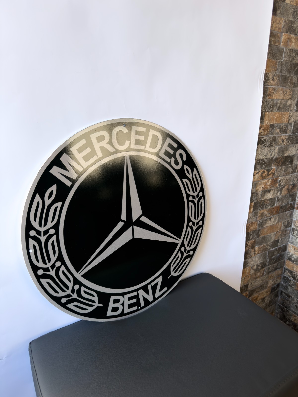 Mercedes-Benz Heritage Logo Heavy Metal Sign XL- 50 cm (19.7 inches)