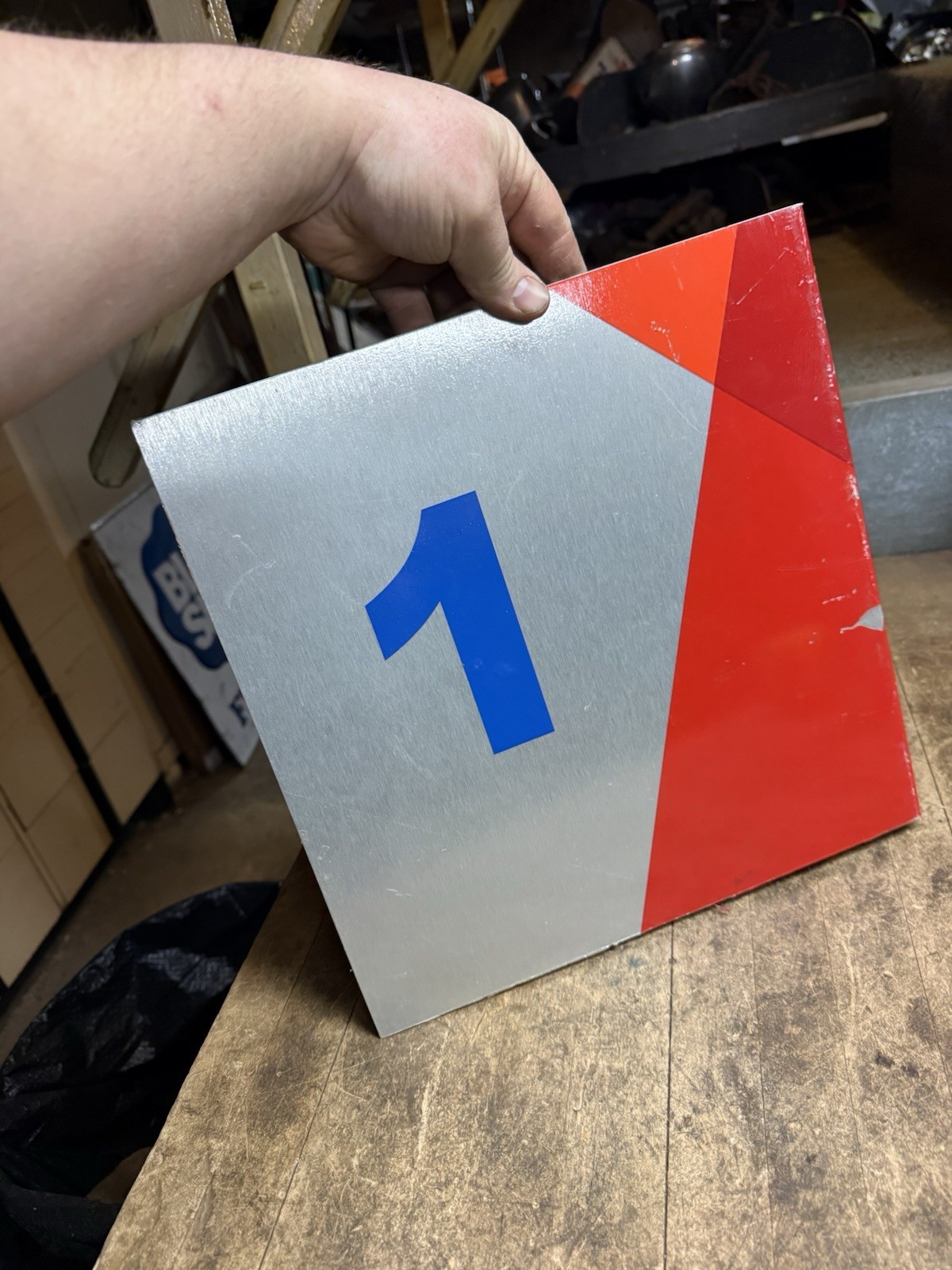 VTG New NOS Gas Pump Fuel Citgo No 1 One Station Number Marker Metal Flange Sign