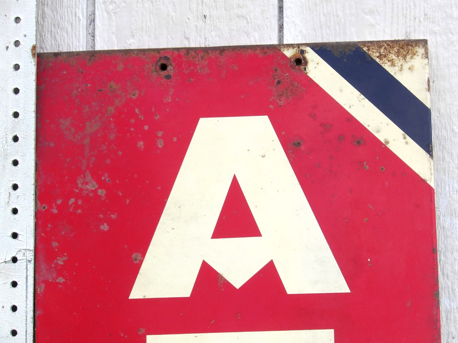 Vtg 1961 ATLAS TIRES METAL SIGN Batteries Accessories Gas/Oil/Service Station