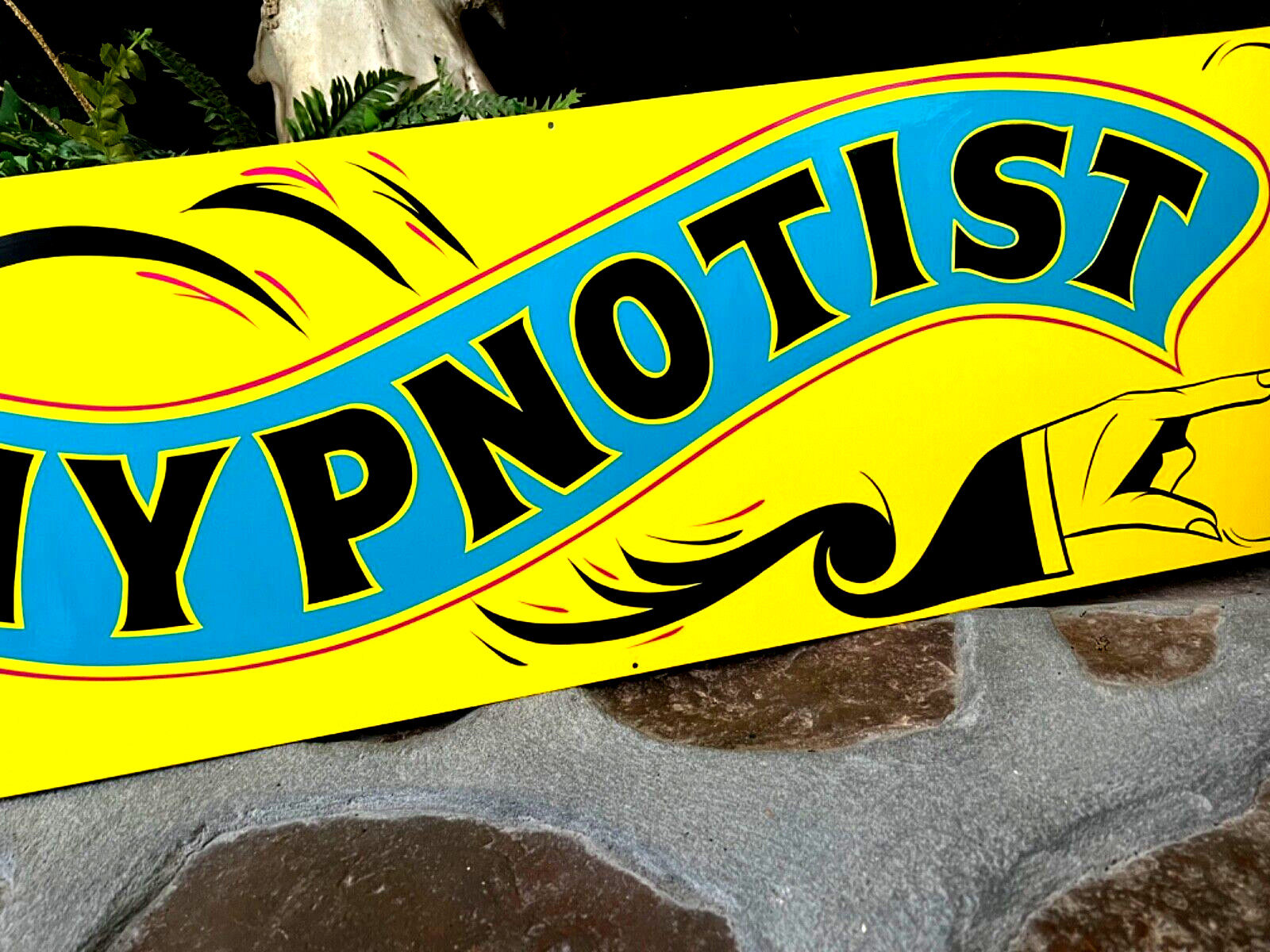 36″ Vintage Carnival HYPNOTIST HYPNOSIS MAGIC Mystic FAIR Hand Painted Sign Art