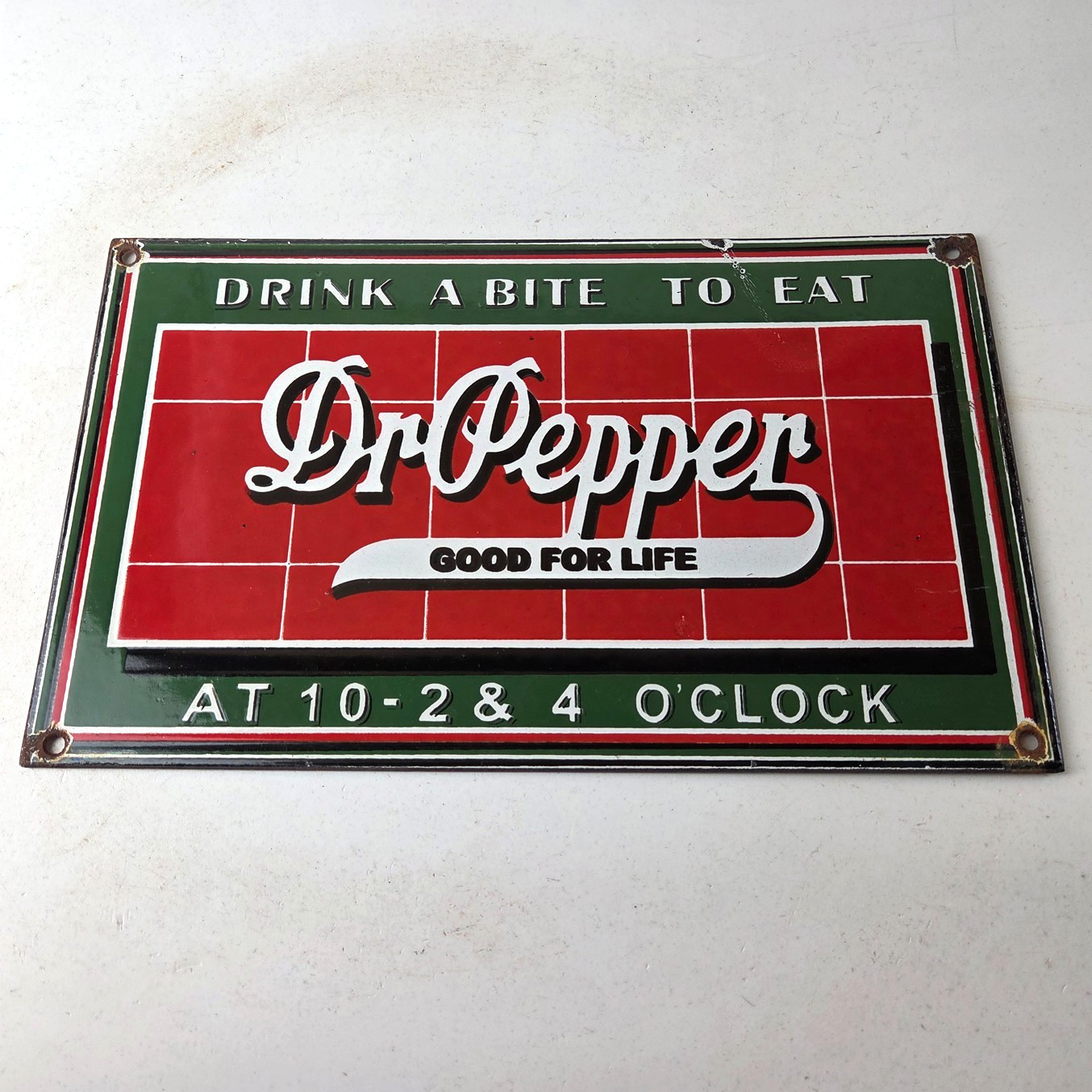 Vintage Dr Pepper Porcelain Sign – Beverage Soda Cola Advertising Bar Gas Sign