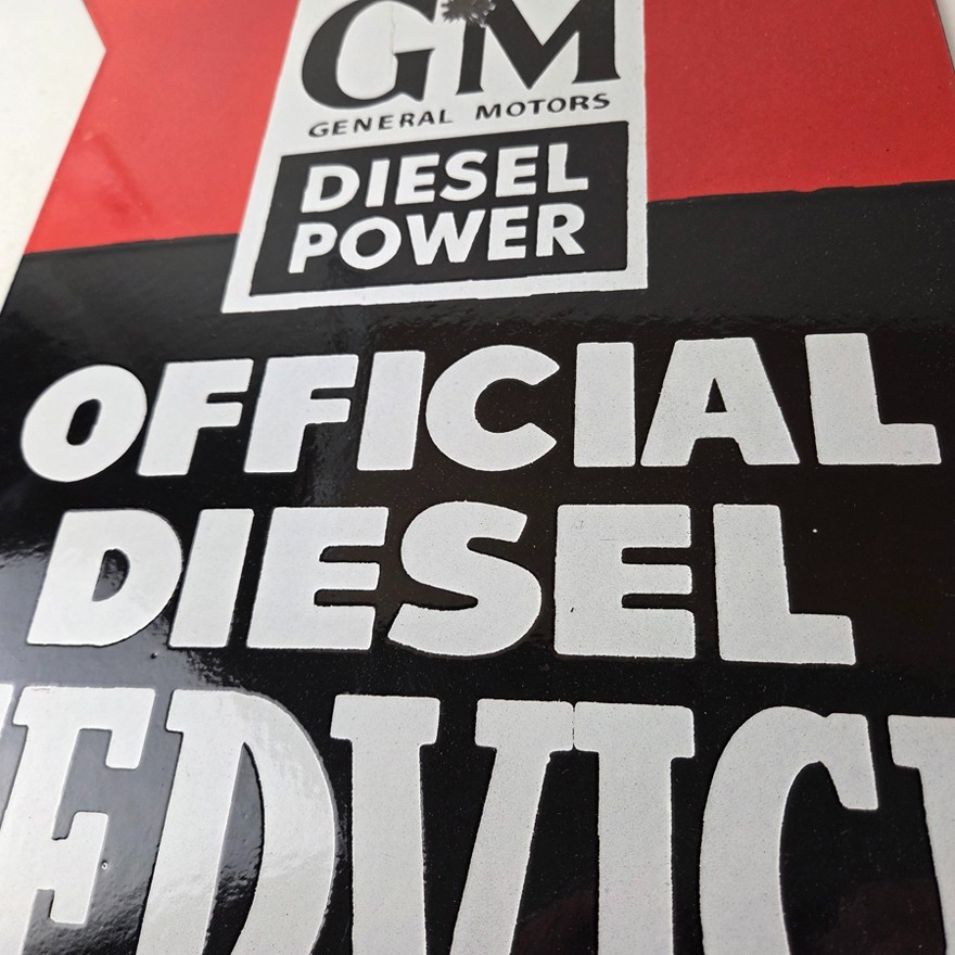 Vintage General Motors Sign – Automobiles Diesel Trucks Porcelain Gas Pump Sign