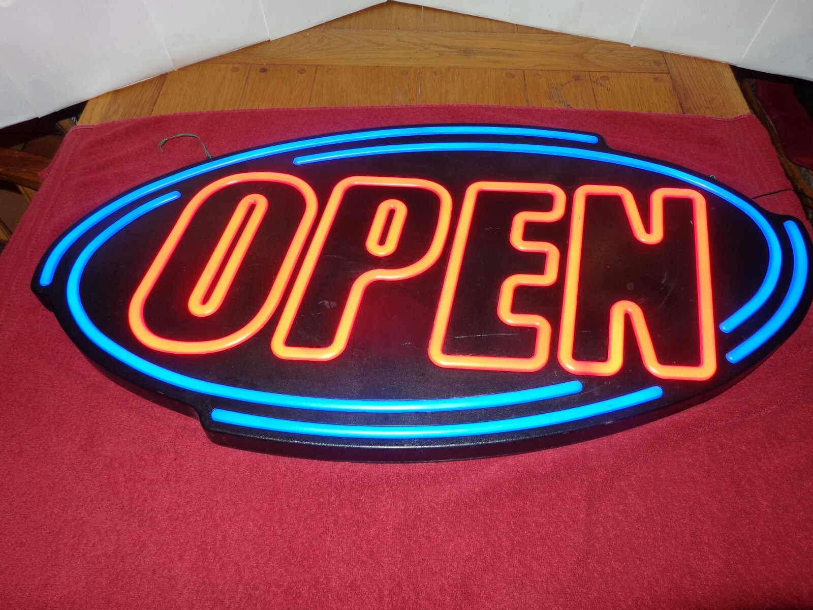35 x 18 x 1 3/4 in SUPER BRIGHT OPEN SIGN VARIABLE SPEED FLASHING OPTION L 199