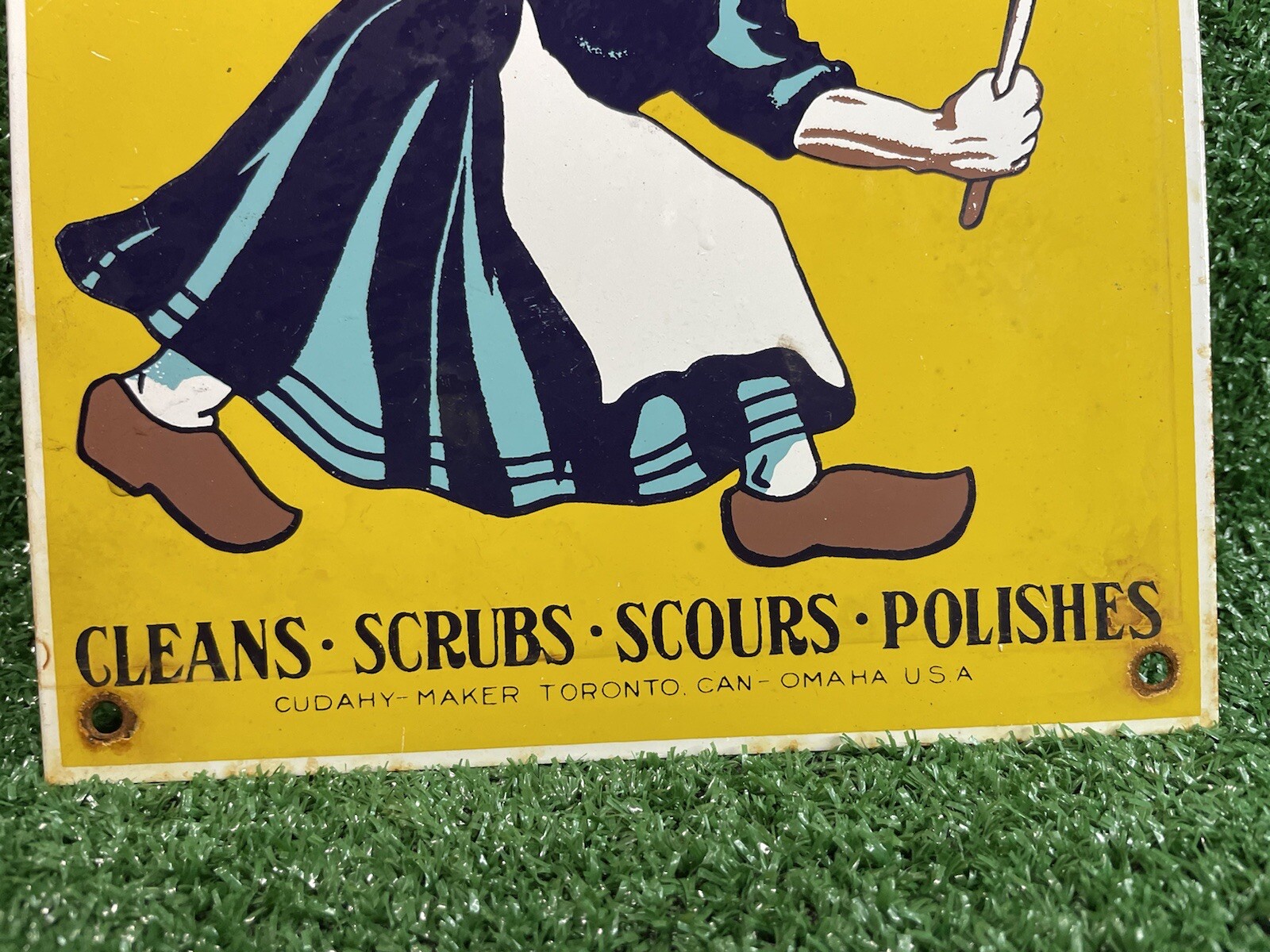 VINTAGE OLD DUTCH CLEANSER PORCELAIN SIGN CANADA USA KITCHEN HOUSEHOLD AMISH