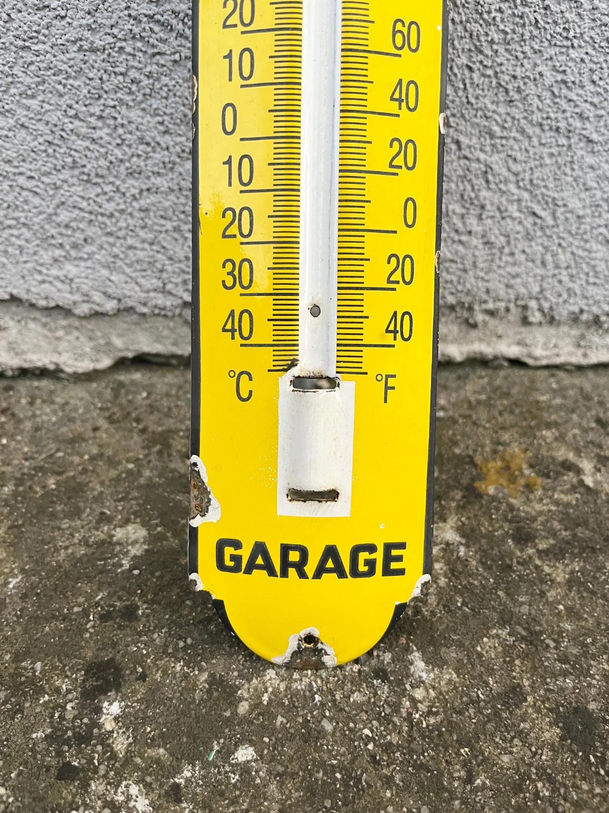 Vintage Old AA Thermometer Enamel Porcelain Sign Plaque Advertising 30×6,5 cm