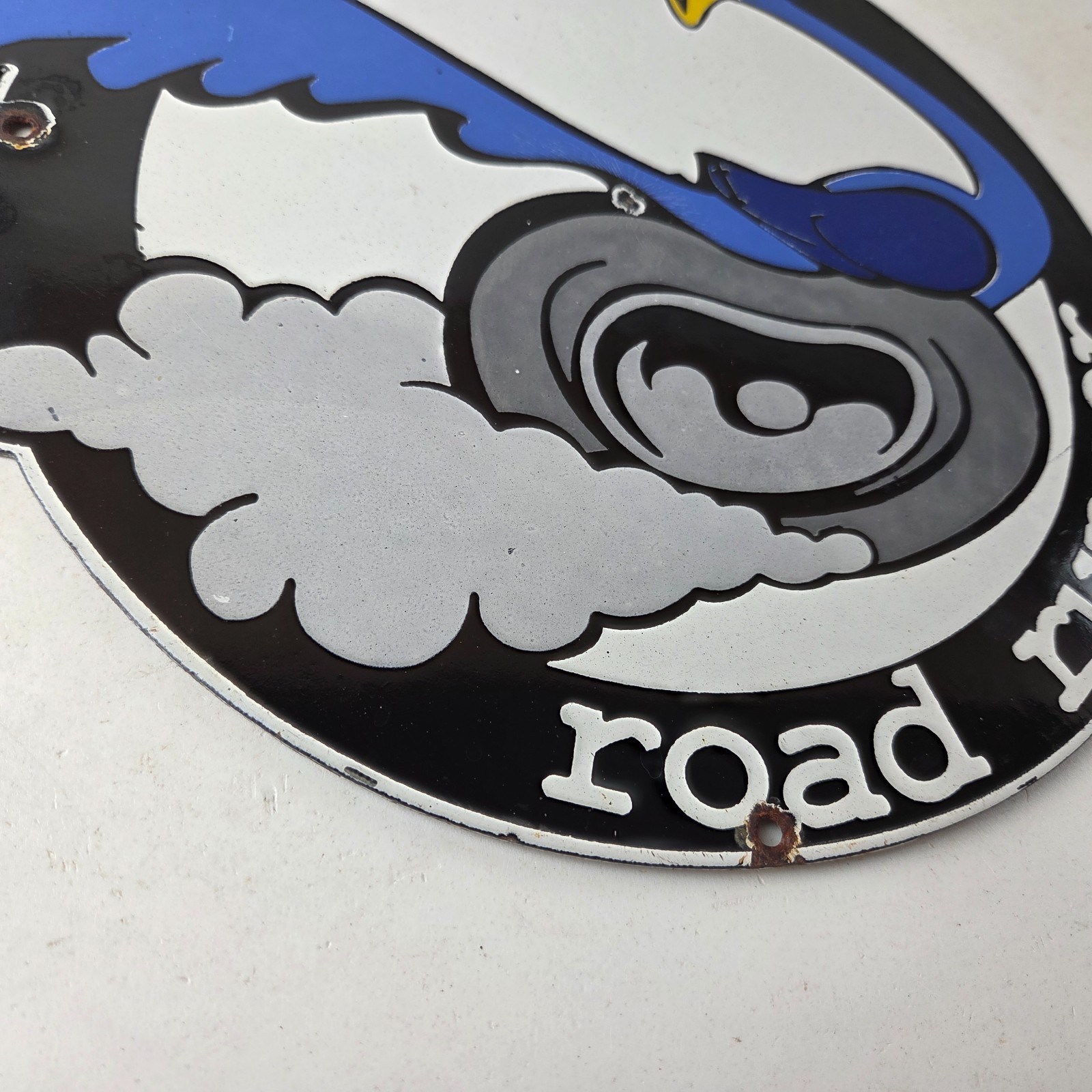 Vintage Mopar Plymouth Porcelain Sign – Road Runner Auto Shop Gas Pump Sign