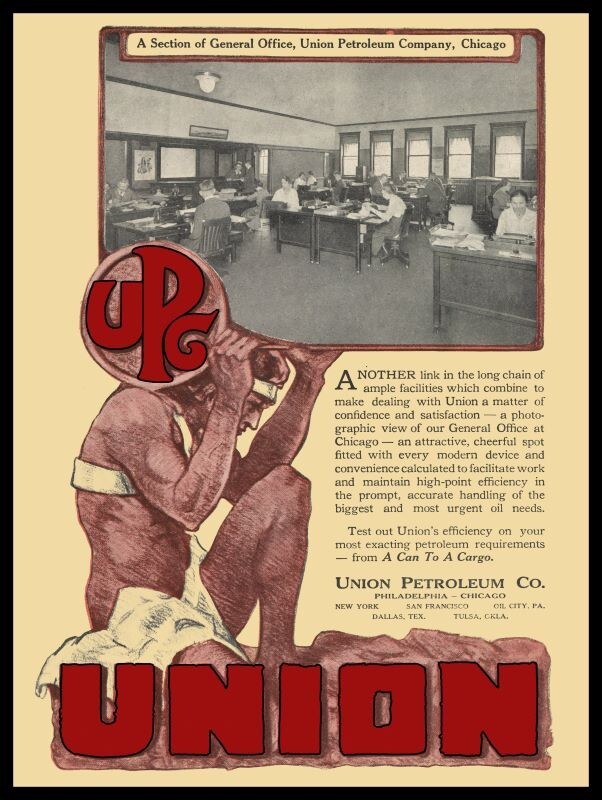 1921 Union Petroleum Co CHICAGO Office Interior NEW Metal Sign: 12×16 Ships Free