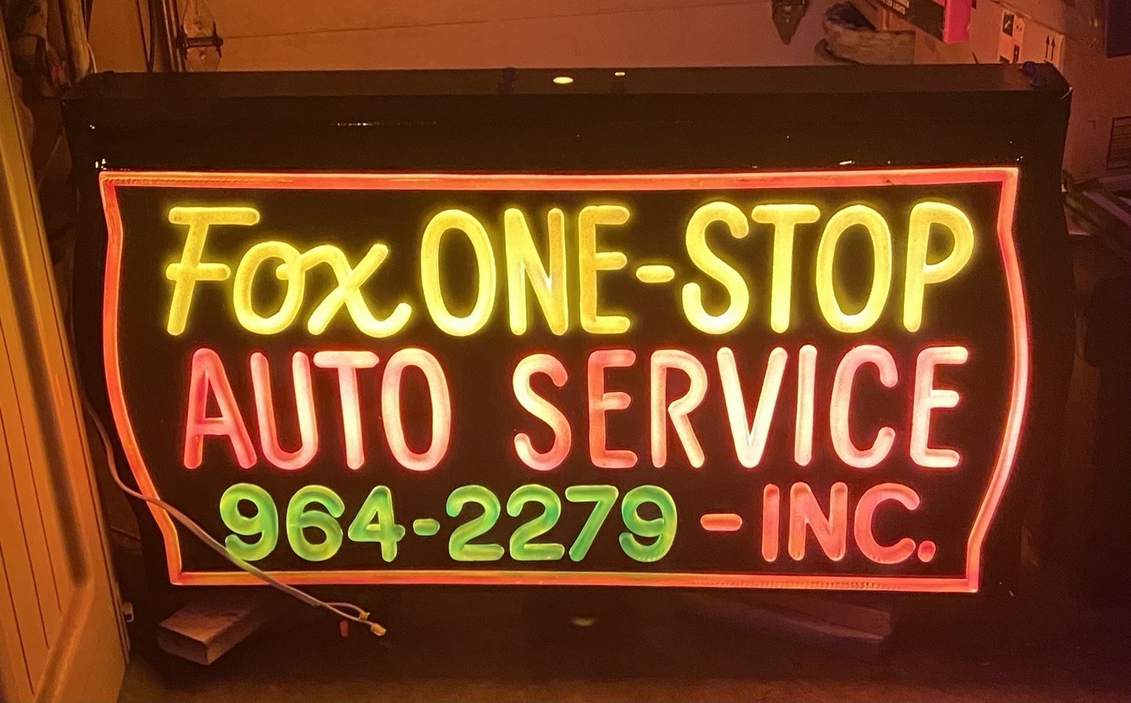Original Vintage Auto Repair Shop Lighted Sign!
