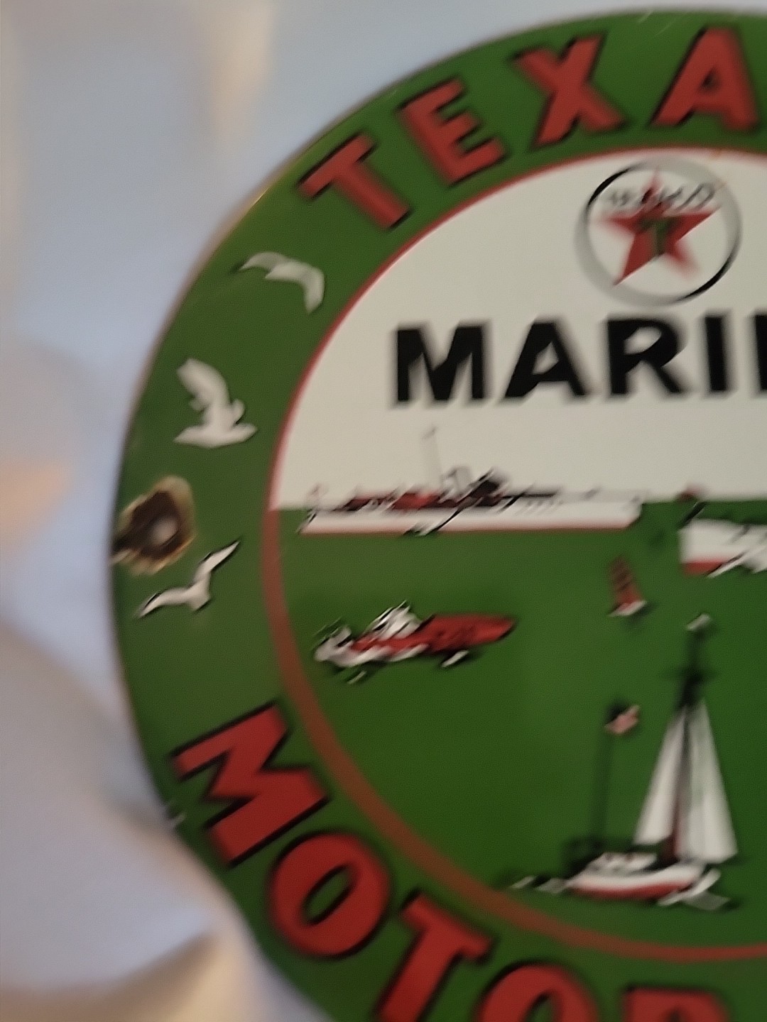 Texaco Marine Motor Fuel Vintage Metal Sign