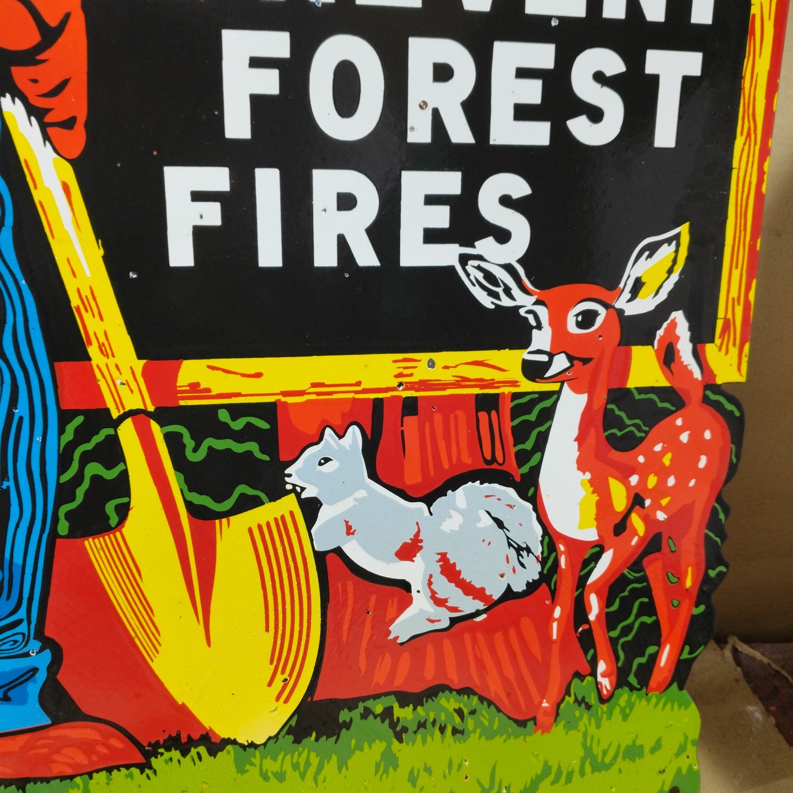 Smokey Prevent Forest Fires Porcelain Enamel Sign 42 x 30 Inches 2 Sided