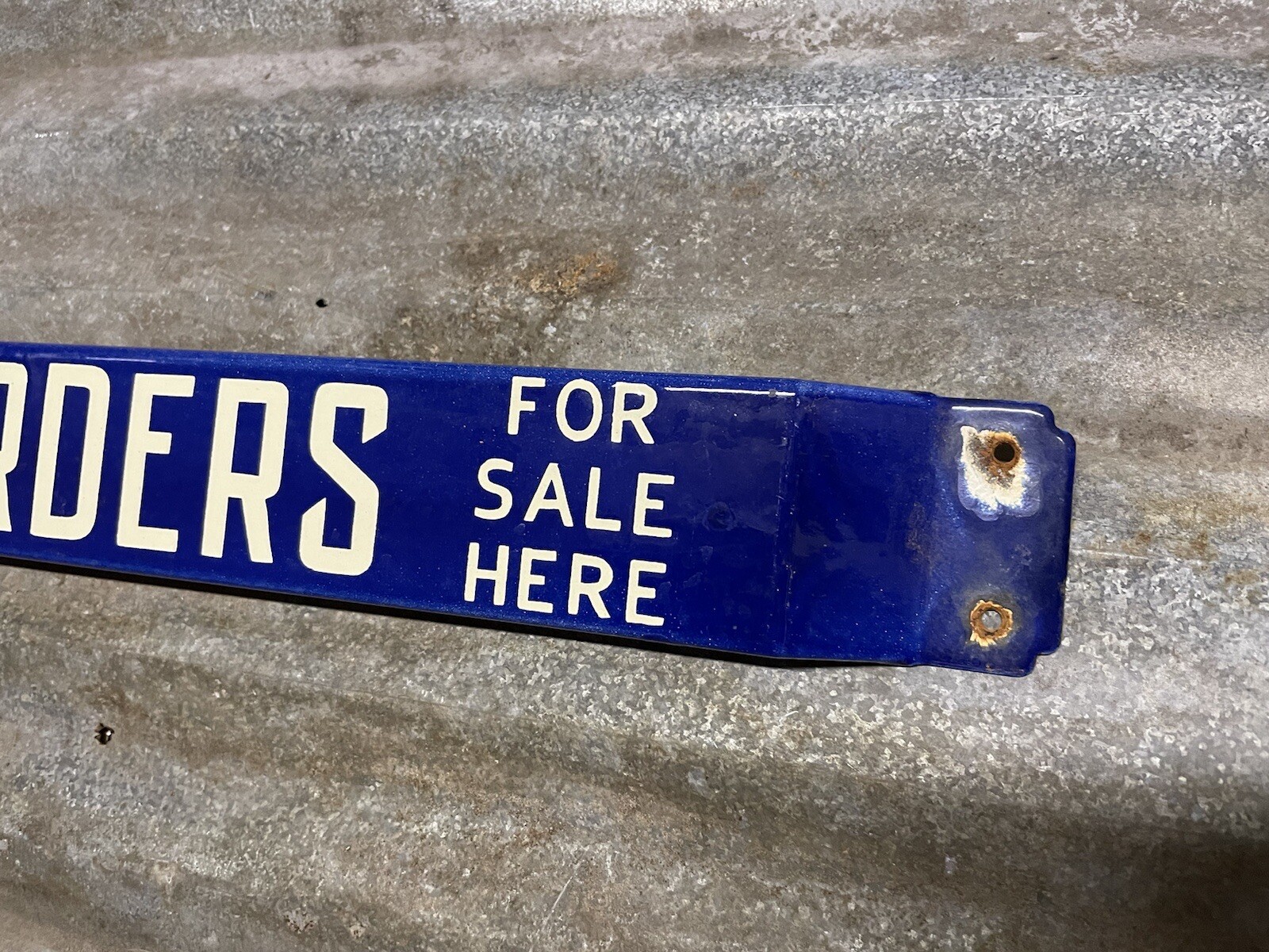 CANADA PACIFIC EXPRESS VINTAGE PORCELAIN SIGN MONEY ORDERS BANK CASH DOOR BAR