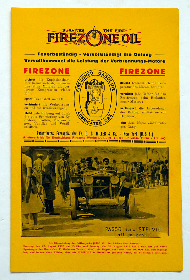 1930’s Vintage FIREZONE OIL Gas Station GERMAN ADVERTISING BROCHURE / Germany