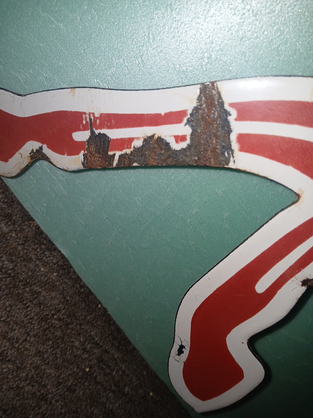 Vintage Large Mobil Mobilgas Pegasus Gas Oil Auto Service Station Porcelain Sign