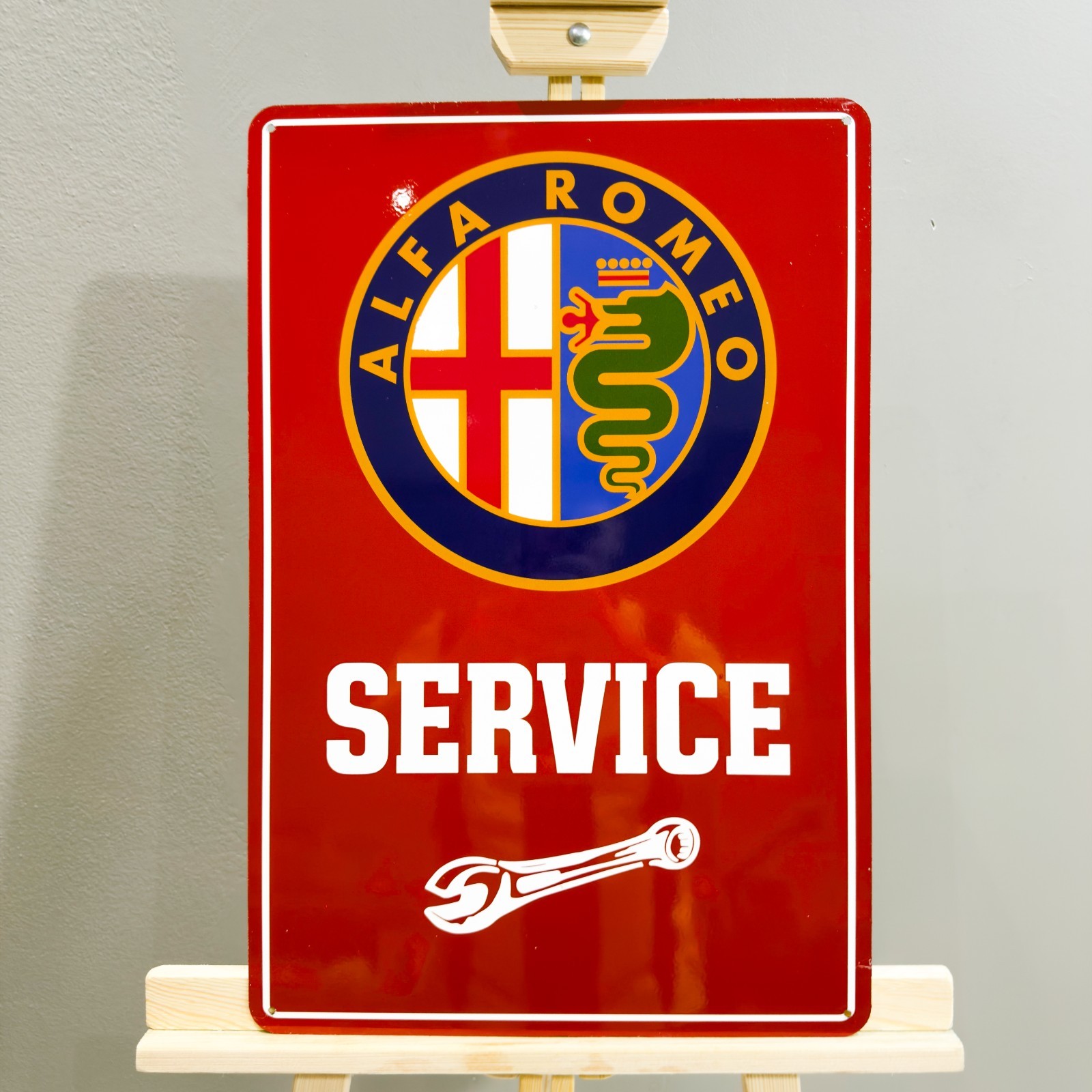 Alfa Romeo Service Garage Sign – Heavy Metal Sign – 40 × 60 cm (15.7” × 23.6”)