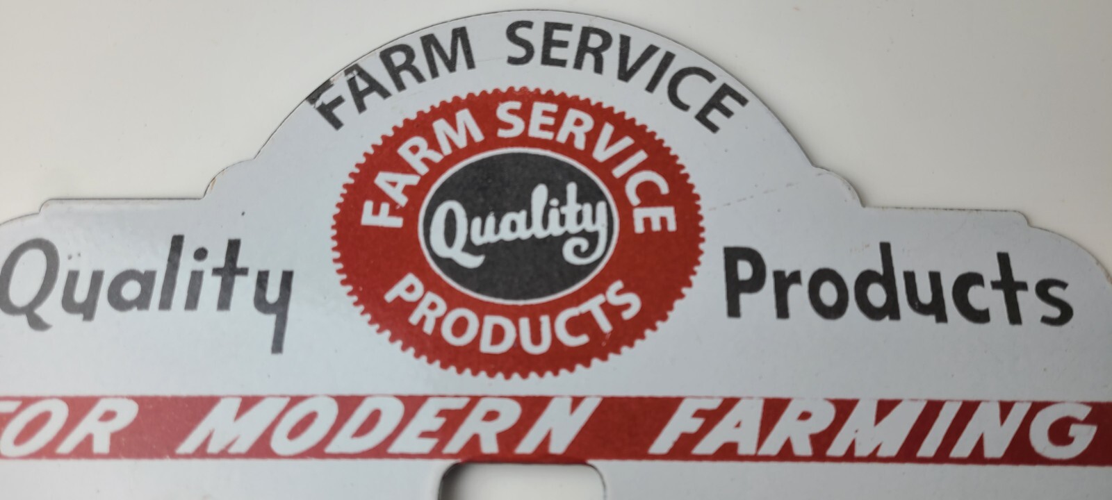 Vintage Farm Sign Topper – Gas Tractor Auto Car Porcelain License Plate Topper