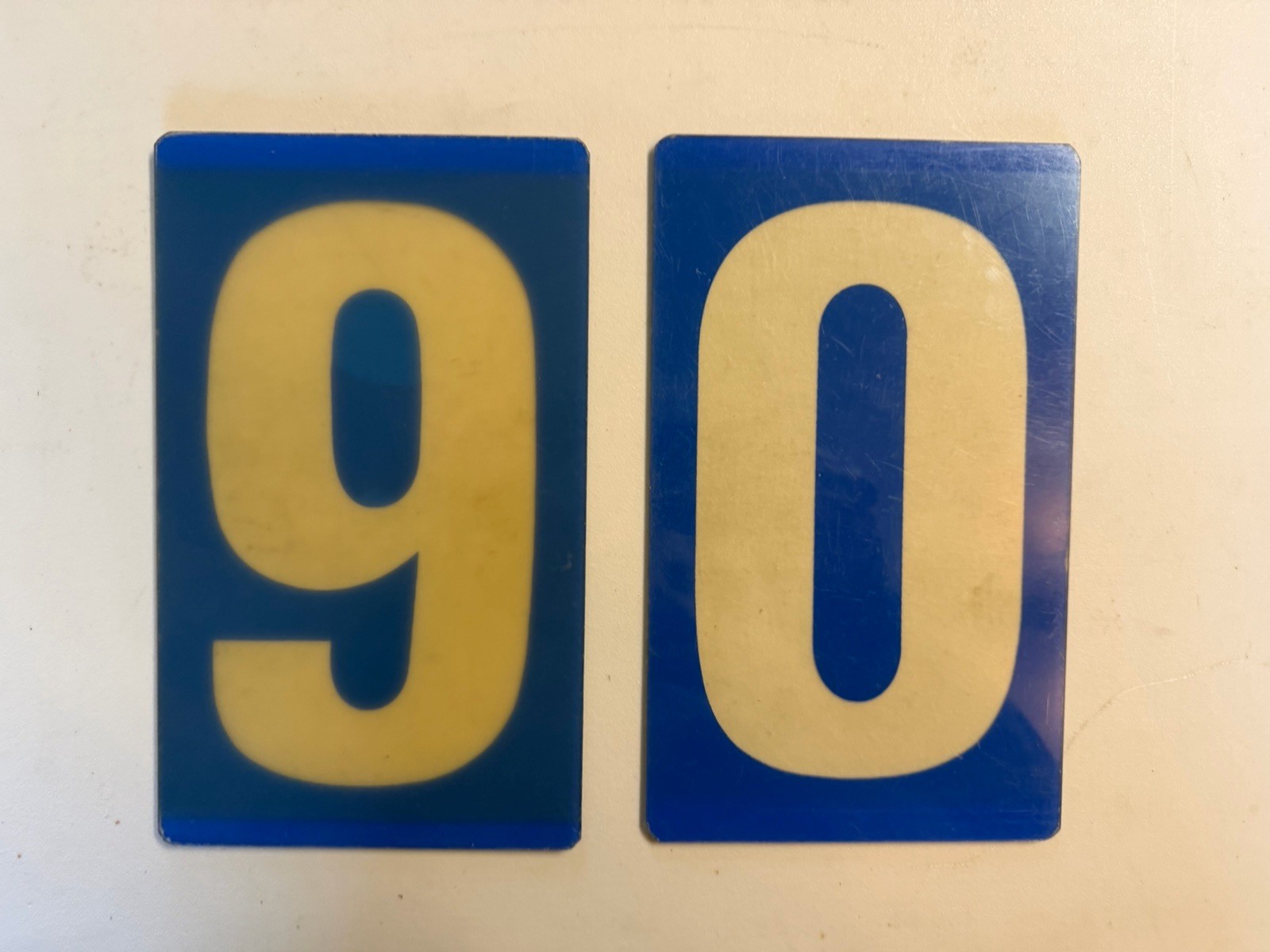 VINTAGE GAS STATION ACRYLIC PRICE SIGN NUMBER SET BLUE 1 2 3 4 5 6 7 8 9 0
