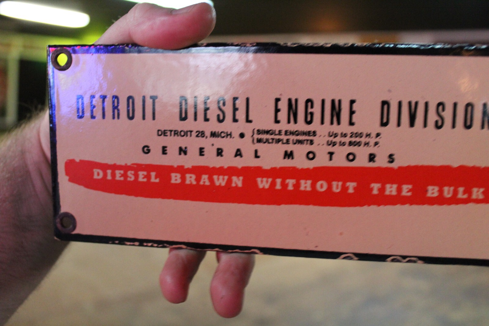 GM DETROIT DIESEL DEALER PORCELAIN METAL SIGN GAS OIL CHEVY GARAGE AUTO TRUCK