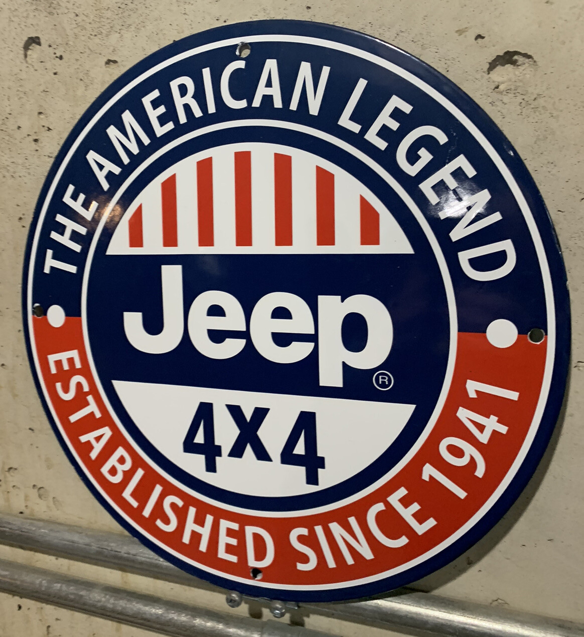 American Legend 4×4 Enamel Car Gas Oil Advertising Porcelain Gas Sign