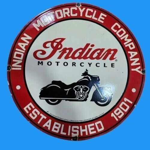PORCELIAN INDIAN ENAMEL SIGN SIZE 30X30 INCHES DOUBLE SIDED
