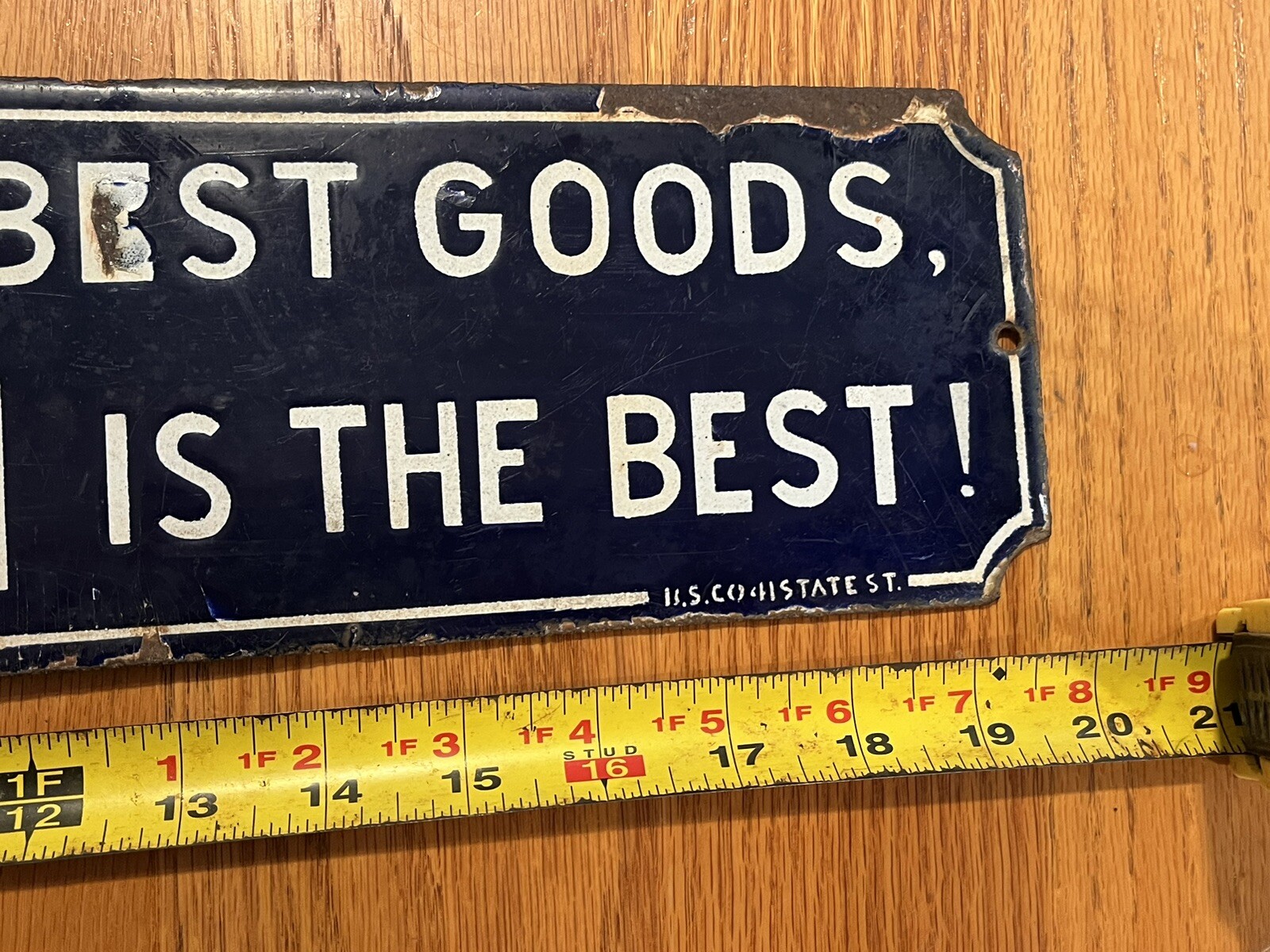 Yeast Foam Original Porcelain Sign Blue White Kitchen Food Advertising Only Best