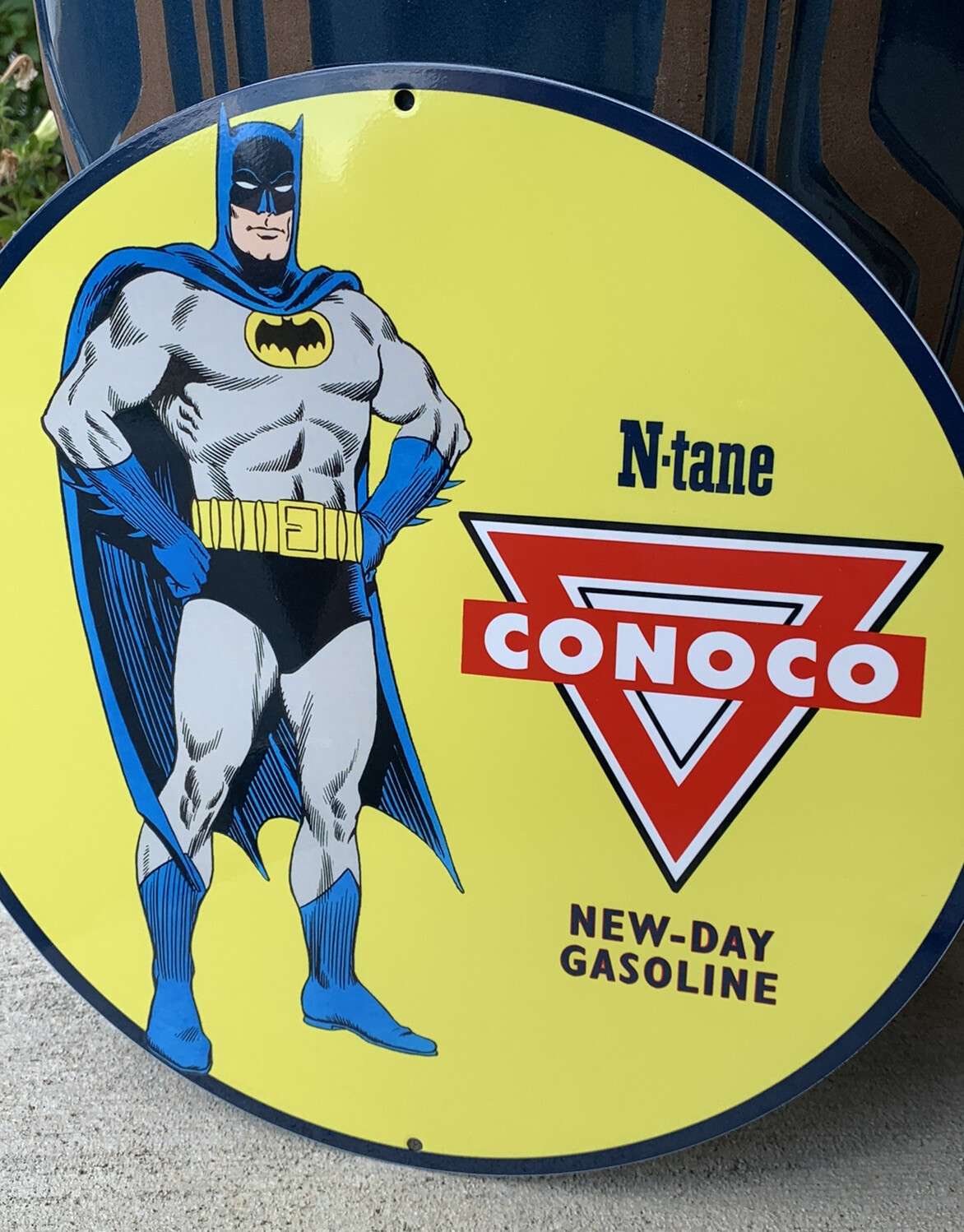 Vintage Style Conoco N-Tane New Day Gasoline Heavy Steel Metal Quality Sign