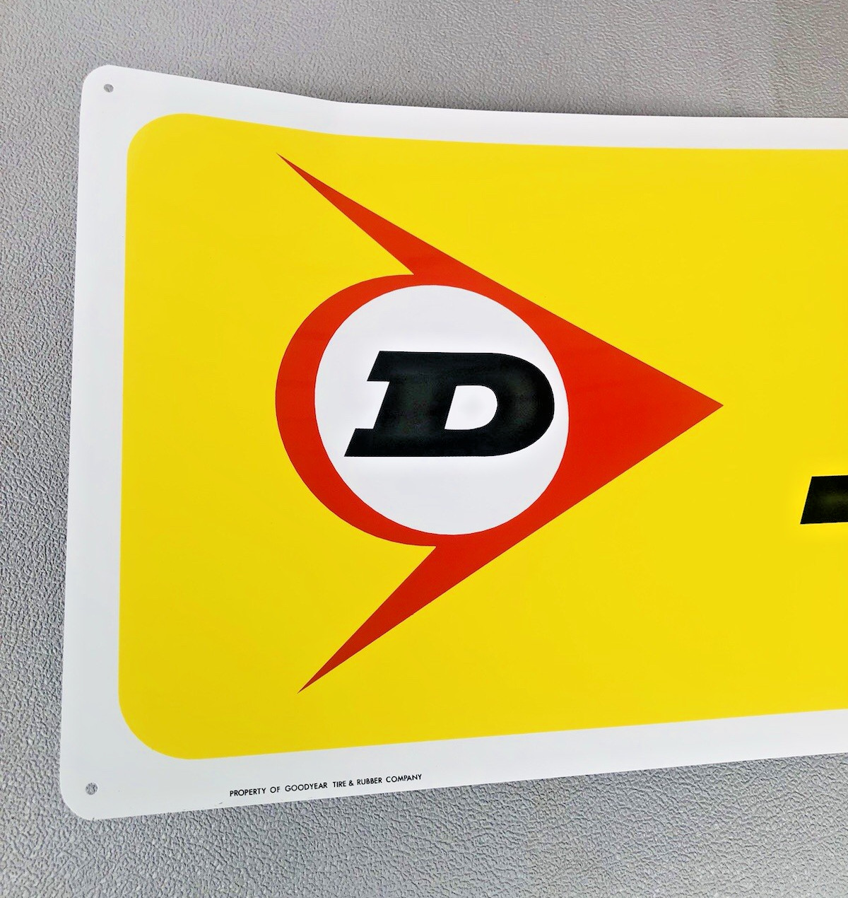 Goodyear Dunlop Tires 6ft Aluminum Sign Vintage Style Wall Decor, 80s/90s