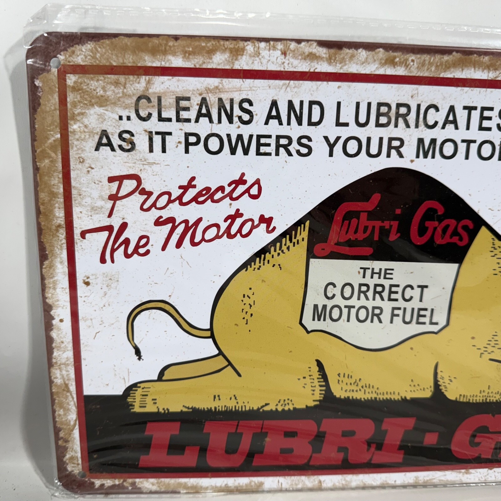 LUBI-GAS CAMEL The Correct Motor Fuel Metal Tin Sign Garage Shed Workshop 12×8 N