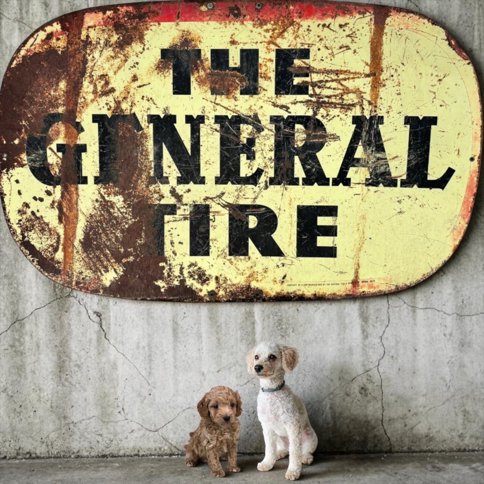 Vintage The General Tire Dealer Metal Sign Auto Car Oil Gas Station Advertising