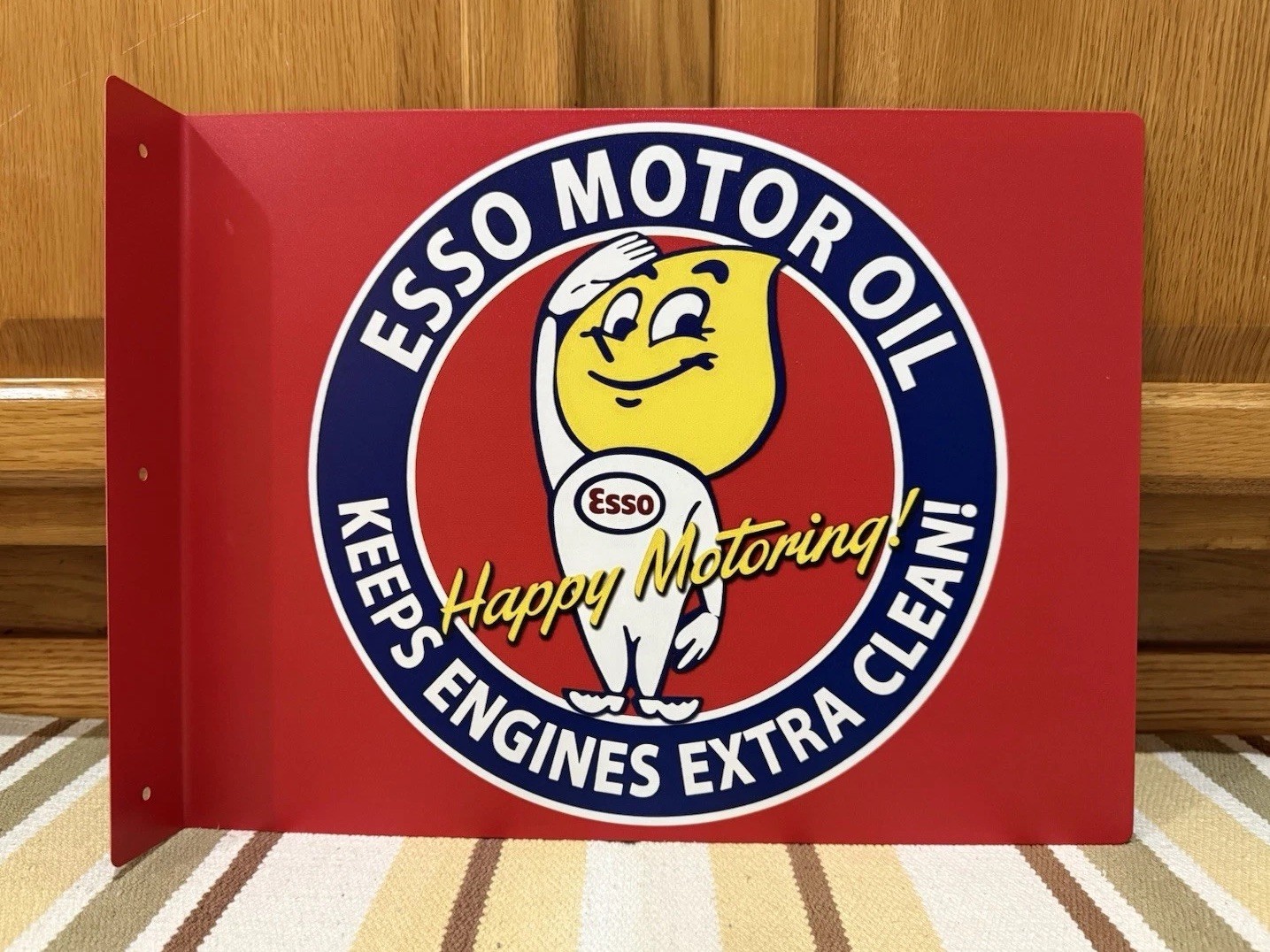 Esso Motor Oil Sign Gas Boy Drop Garage Parts Tools Bar Vintage Style Wall Decor